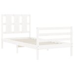 vidaXL Cadre de lit et tête de lit blanc 100x200 cm bois massif