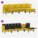 vidaXL Ensemble de meubles pour le salon 5 Pièces Jaune Velours