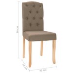 vidaXL Chaises à manger lot de 4 taupe tissu