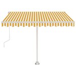 vidaXL Auvent automatique sur pied 350x250 cm Jaune/Blanc