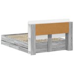 vidaXL Cadre de lit avec rangement Sonoma gris 140 x 200 cm