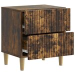 vidaXL Cabinet de chevet avec tiroir Chêne fumé 43 x 34 5 x 48 cm
