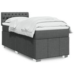 vidaXL Sommier à lattes de lit avec matelas Gris foncé 100x200cm Tissu
