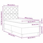 vidaXL Lit à ressorts avec matelas Gris foncé 90 x 190 cm tissu