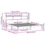 vidaXL Lit bibliothèque sans matelas 180x200 cm bois massif de pin