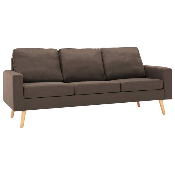 vidaXL Canapé à 3 places Marron Tissu