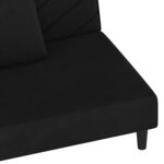 vidaXL Canapé-lit à 2 places avec deux oreillers Noir Velours