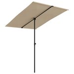 vidaXL Parasol de jardin avec mât en aluminium 2x1 5 m Taupe