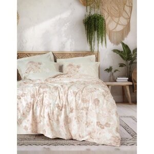 Parure de lit - housse de couette 220 x 240 + 2 taies d'oreiller 60 x 60 coton renforcé - Beige