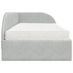 vidaXL Cadre de lit d'angle avec matelas 2 pc Gris clair 100 x 200 cm