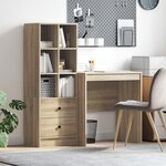 vidaXL Bureau avec rangement en chêne Sonoma et bois d'ingénierie