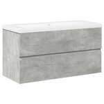 vidaXL Ensemble de meubles de salle de bain 2 Pièces gris béton