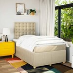 vidaXL Sommier à lattes de lit avec matelas Crème 120x200 cm Tissu