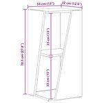 vidaXL Étagère latérale Blanc brillant 33 x 32 x 70 5 cm