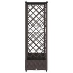 vidaXL Lit Élevé avec Treillis et Toit Marron 202 5 x 40 x 123 cm PP