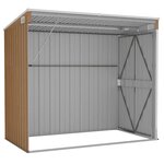 vidaXL Abri de jardin mural Marron 118x194x178 cm Métal galvanisé