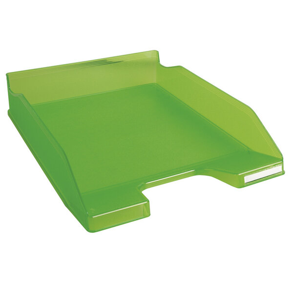 Corbeille à courrier combo midi translucide grainé linicolor - vert pomme - x 6 - exacompta