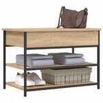 vidaXL Banc à chaussures chêne sonoma 70x42 5x50 cm bois d'ingénierie