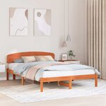 vidaXL Cadre de lit Marron 160 x 200 cm Bois de pin massif