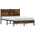 vidaXL Cadre de lit en métal sans matelas chêne fumé 120x190 cm