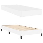 vidaXL Cadre de lit avec matelas Blanc pur 100 x 200 cm tissu