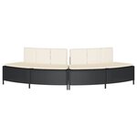 vidaXL Bancs de spa avec coussins 2 Pièces noir résine tressée