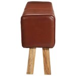 vidaXL Banc saut de cheval 160 cm Marron Cuir véritable et bois acacia