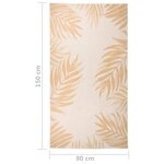 vidaXL Tapis à tissage plat d'extérieur 80x150 cm Motif de feuille