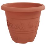 vidaXL Pot à fleurs rond 6 Pièces Rouge brique Ø 26 x 21 5 cm Plastique