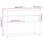 vidaXL Table console chêne fumé 100x40x75 cm bois d'ingénierie