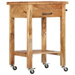 Vidaxl chariot de cuisine 58x58x89 cm bois massif d'acacia