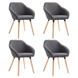 vidaXL Chaises à manger lot de 4 gris foncé tissu