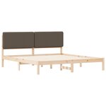 vidaXL Cadre de lit avec tête de lit rembourrée Taupe 200 x 200 cm