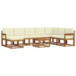 vidaXL Ensemble de canapés d'extérieur 9 pc Naturel et Crème