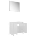 vidaXL Ensemble de meubles de bain 3Pièces Blanc brillant Bois ingénierie