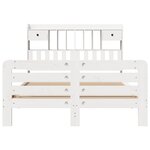 vidaXL Lit bibliothèque sans matelas blanc 150x200 cm bois pin massif