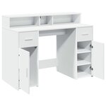 vidaXL Bureau avec lumières LED blanc 120x55x91 cm bois d'ingénierie