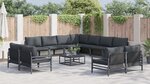 vidaXL Ensemble de canapé de jardin 11 Pièces Anthracite Acier