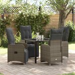 vidaXL Ensemble de salle à manger pour jardin 5 Pièces Gris Poly rotin