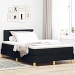 vidaXL Lit à ressorts avec matelas Noir 120 x 190 cm tissu