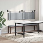 vidaXL Tête de lit suspendue Avec lumière LED Gris clair Tissu
