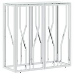 vidaXL Table console 70x30x70 cm acier inoxydable et verre