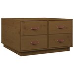 vidaXL Table basse Marron miel 80x80x45 cm Bois massif de pin