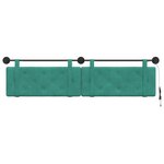 vidaXL Tête de lit suspendue Avec lumière LED Turquoise Velours