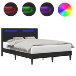 vidaXL Cadre de lit avec bandes LED Noir 120 x 200 cm Simili cuir