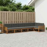 vidaXL Ensemble de canapés d'extérieur 6 Pièces Naturel et Anthracite
