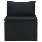 vidaXL Salon de jardin 4 Pièces avec coussins Résine tressée Noir