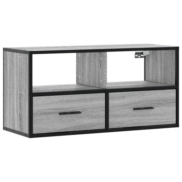 vidaXL Meuble TV sonoma gris 80x31x39 5 cm bois d'ingénierie et métal