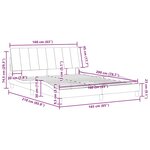 vidaXL Cadre de lit sans matelas Hanko noir 160x200 cm velours