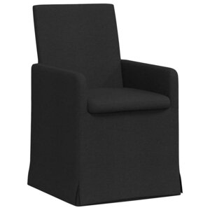 vidaXL Chaises de salle à manger 2 pc Tissu Noir 57 x 68 x 94 cm
